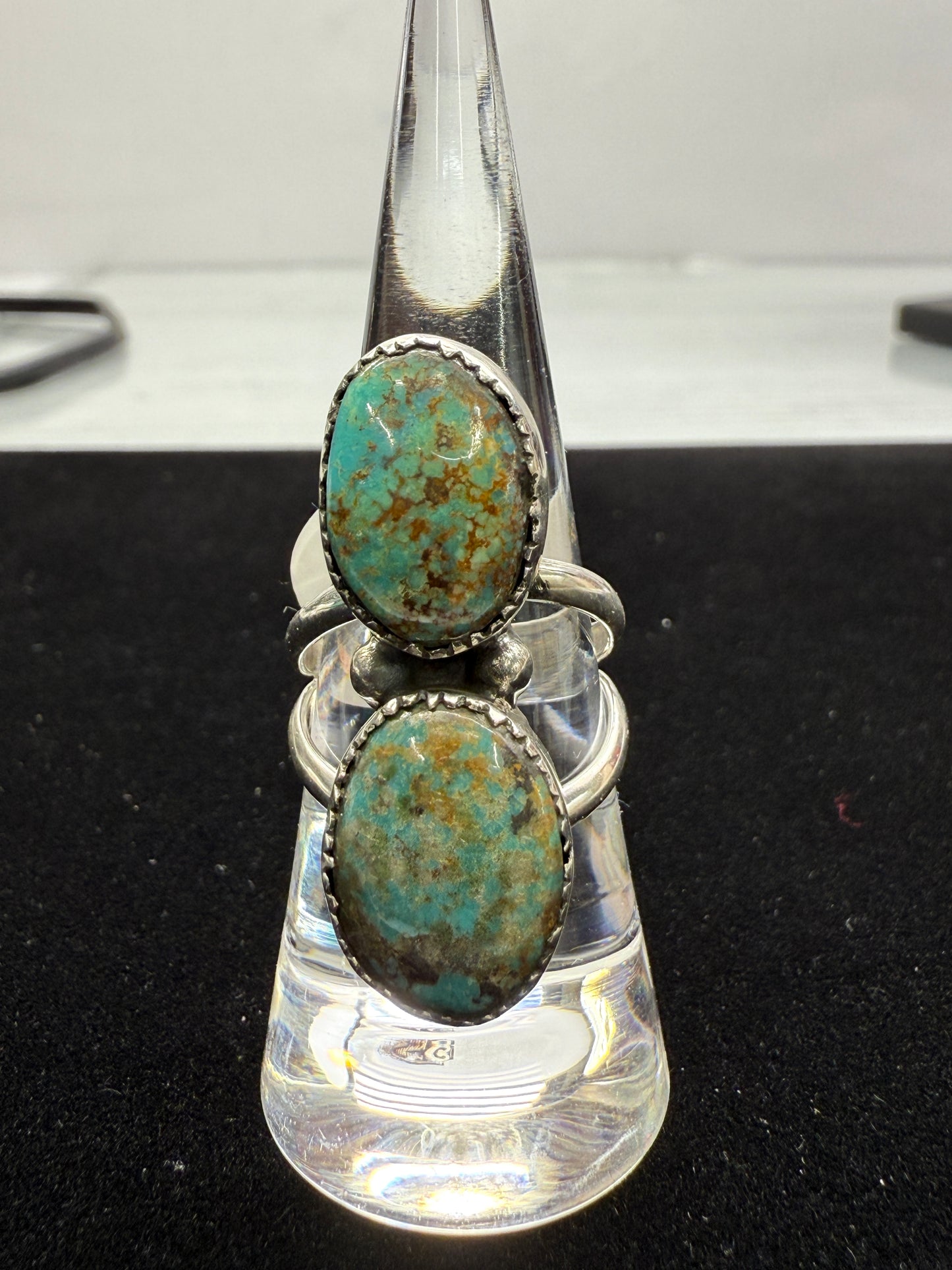 Sterling Native American Sonoran Gold Turquoise Ring size 7