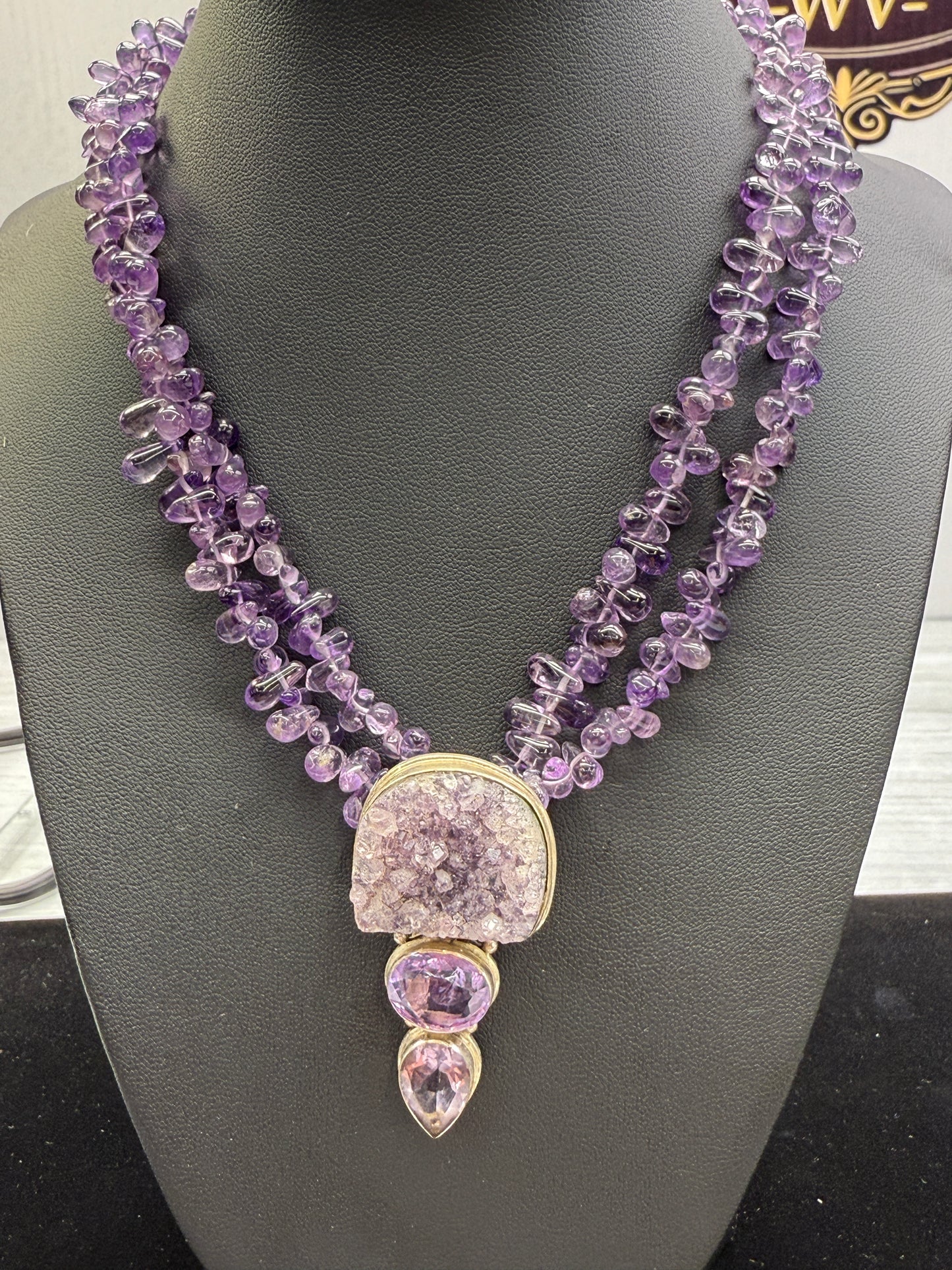 Sterling Amethyst Pendant on Amethyst Necklace #4