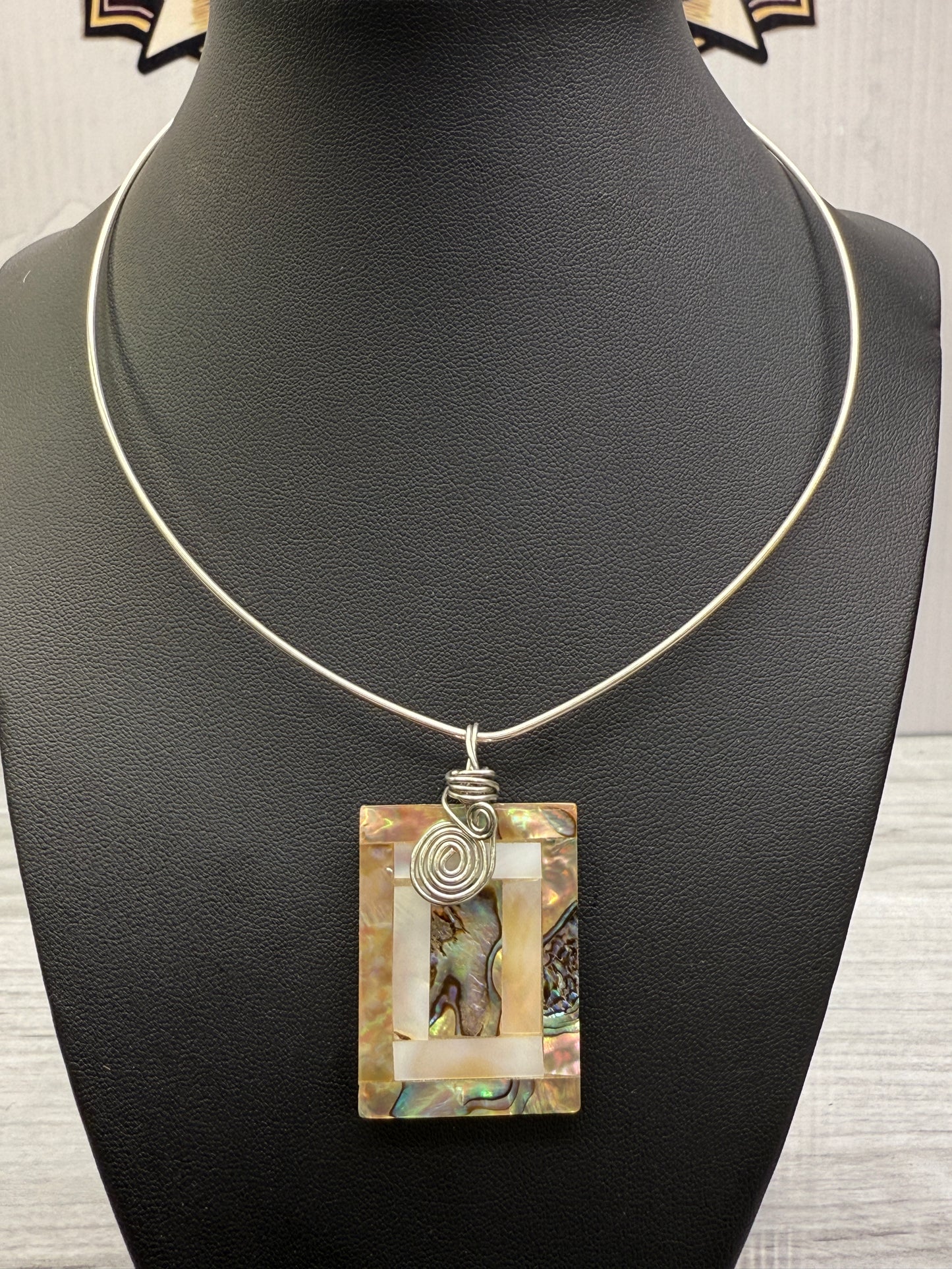 Abalone and Mother of Pearl Pendant & Necklace #16