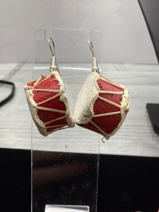 Sterling Native American Drum Earrings. #62