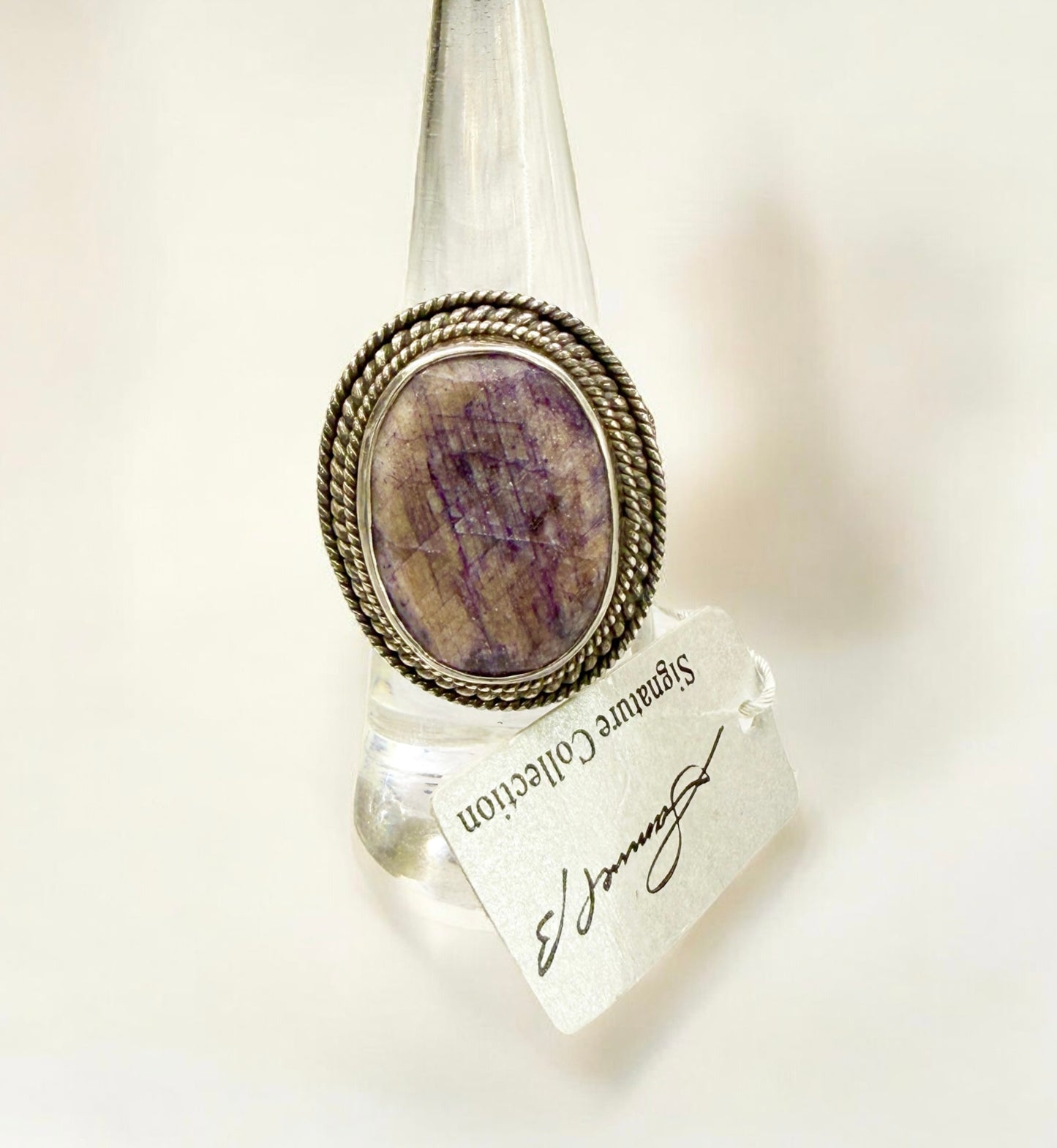 Samuel B Behnam Sterling Silver Fluorite Designer Ring Size 7.5 NWT