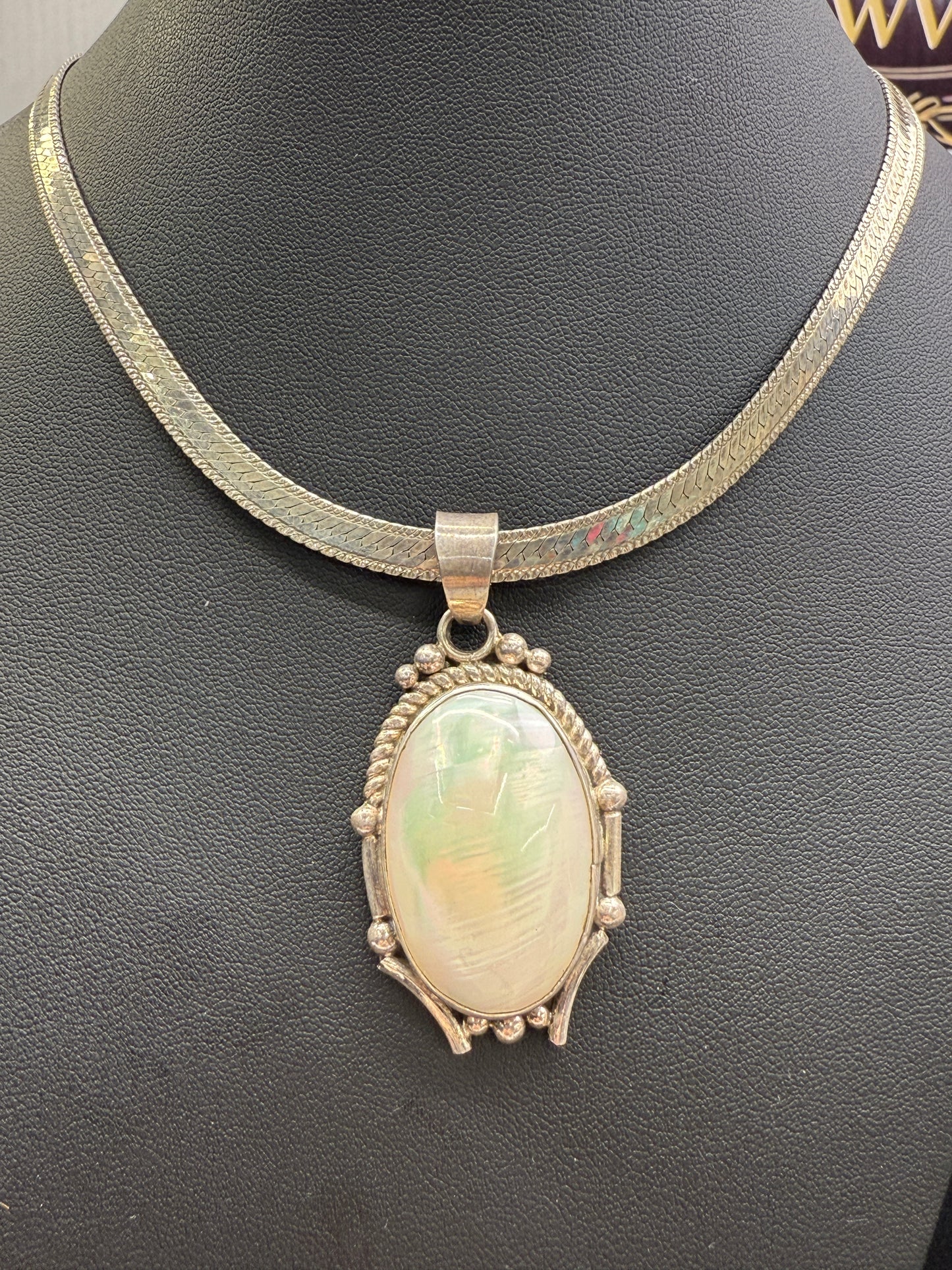 Mother of Pearl Pendant, Sterling (chain not included) #38