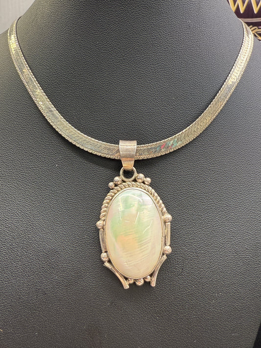 Mother of Pearl Pendant, Sterling (chain not included) #38