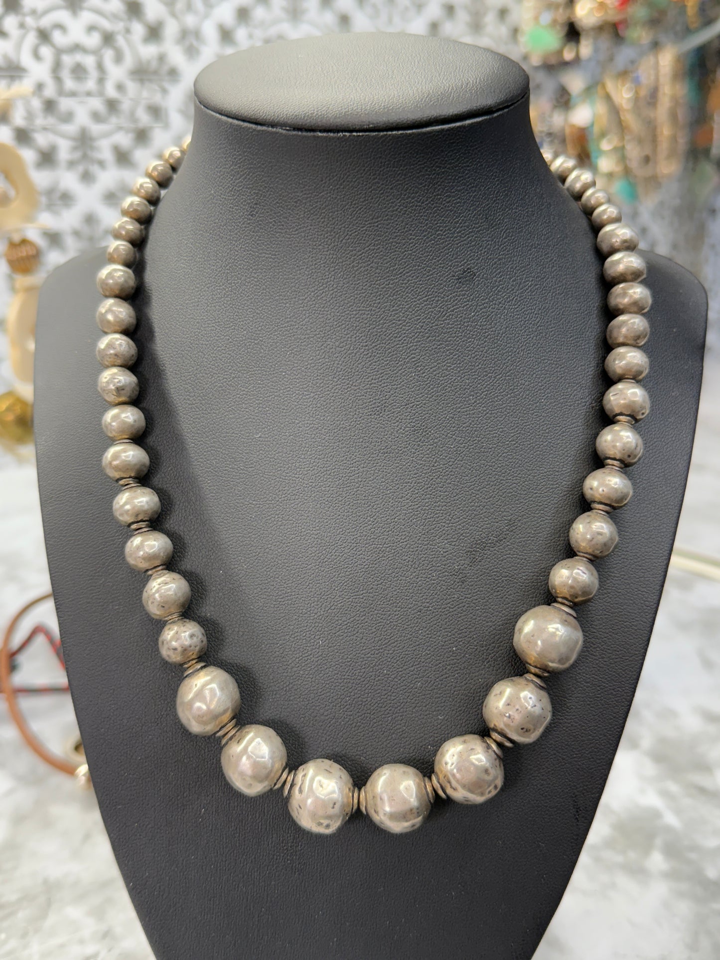 Silpada Atmospheric Sterling Silver Electroform Large Graduated Pearls 18"